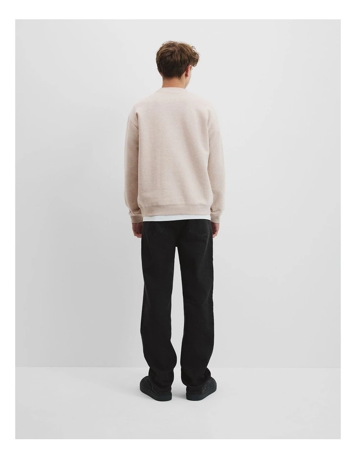 Teen Cotton Logo Crew Neck Sweat in Stone image 4