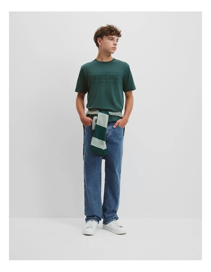 Teen Australian Cotton Heritage Oversized T-Shirt in Bottle Green image 1