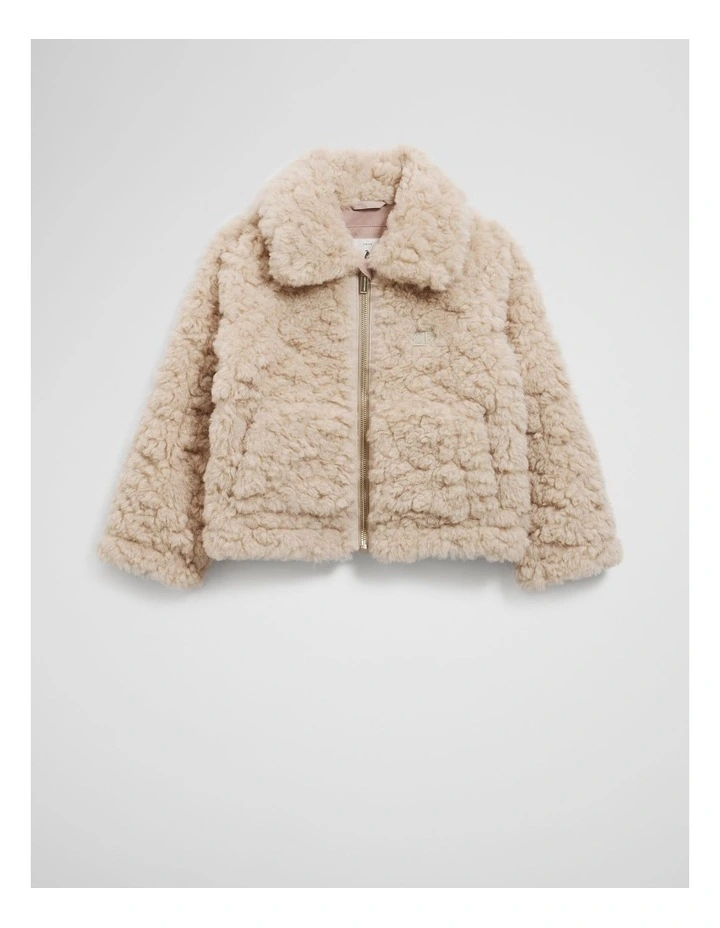Shearling Jacket in Stone image 1