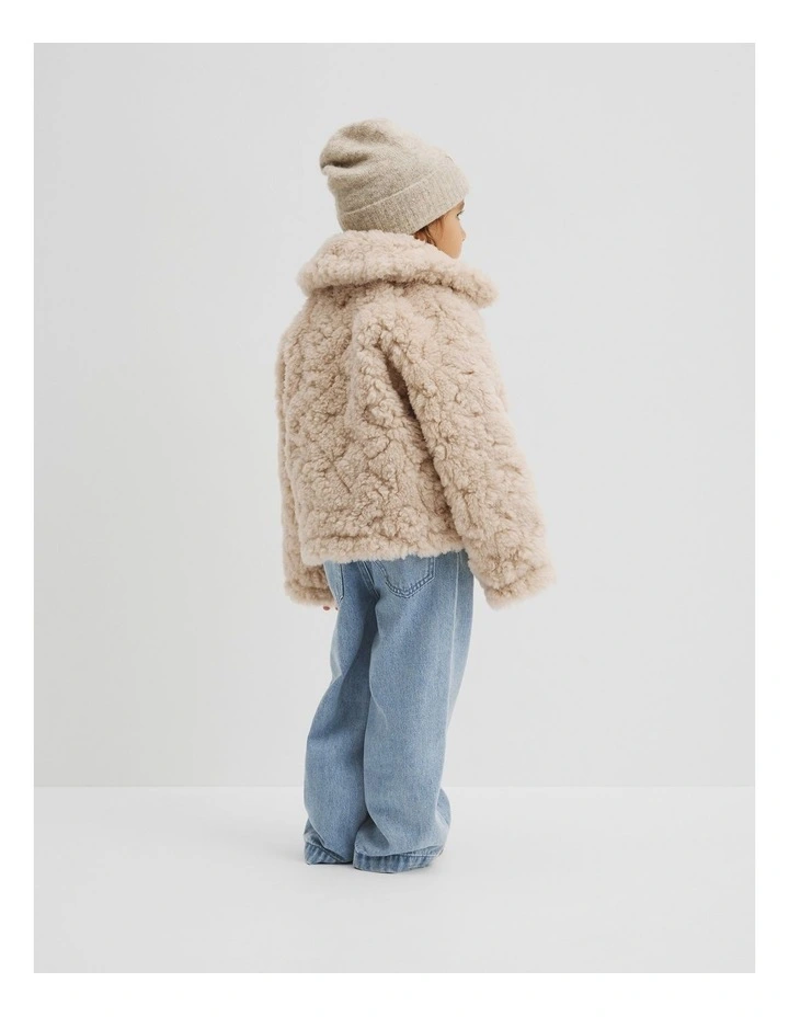 Shearling Jacket in Stone image 3
