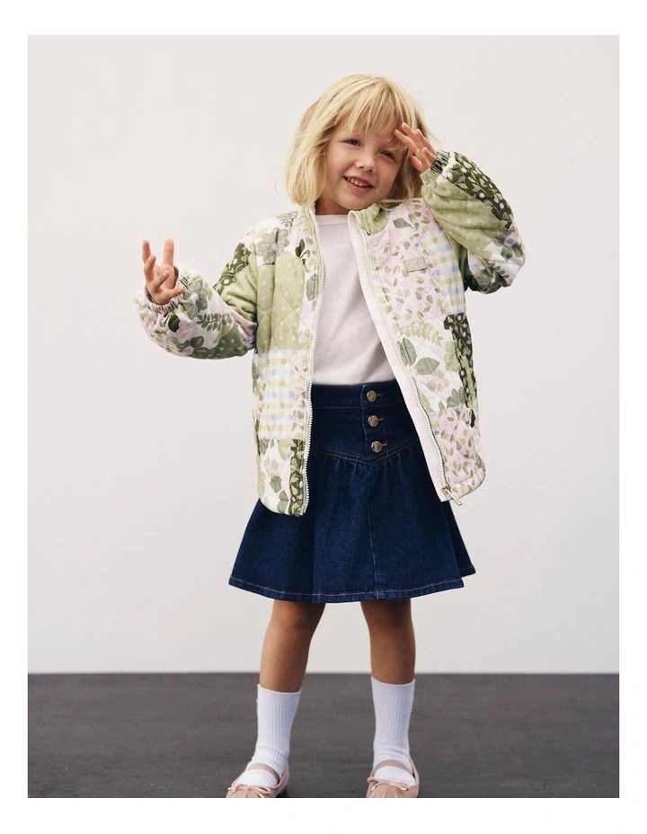 Quilted Patchwork Jacket in Multicolour image 2