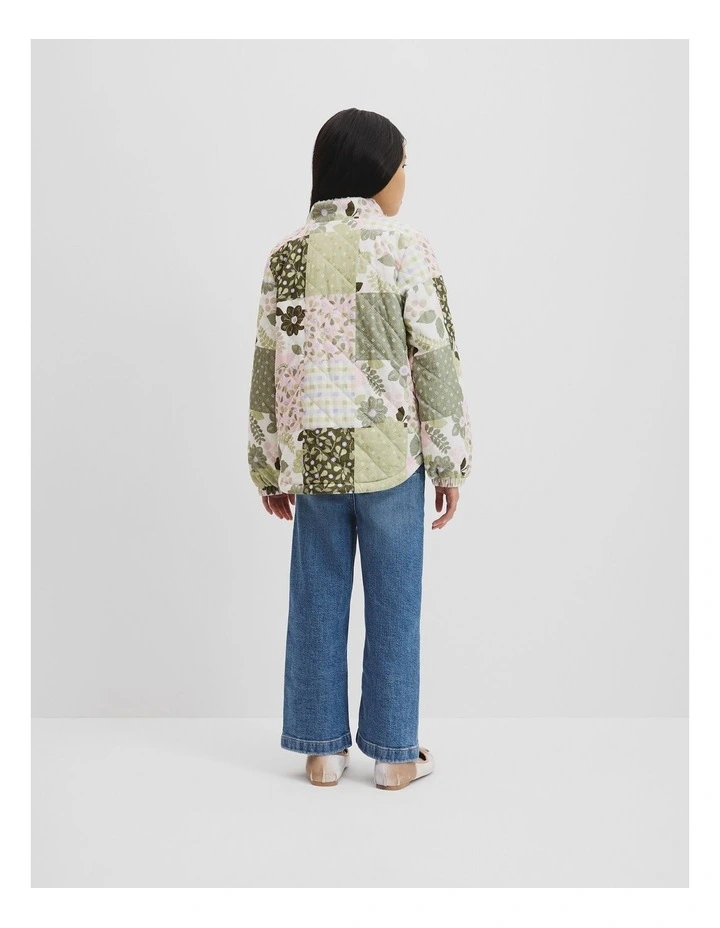 Quilted Patchwork Jacket in Multicolour image 4