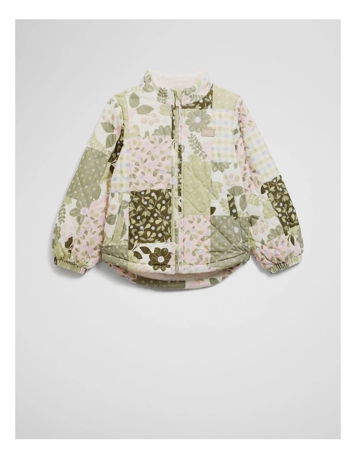 Quilted Patchwork Jacket in Multicolour image 5