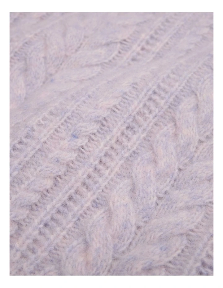 Cable Knit Pullover in Lavender Marle image 5