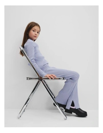 Rib Knit Pant in Bluebell