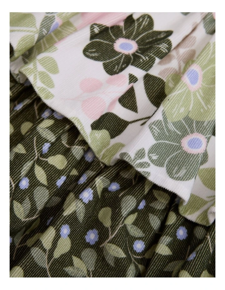 Cotton Blend Garden Tier Skirt in Khaki image 2