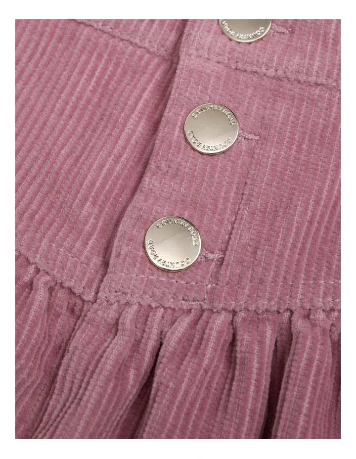 Cord Flounce Skirt in Berry image 2