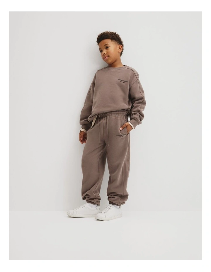 Australian Cotton Modern Track Pant in Chocolate image 1