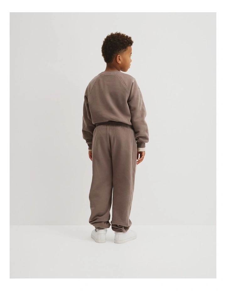 Australian Cotton Modern Track Pant in Chocolate image 3