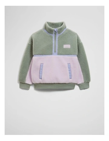 Splice Sherpa Sweat in Fern Multi