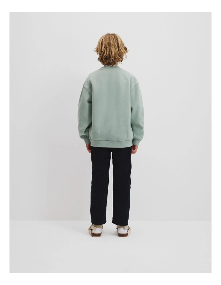 Cotton Oversized Country Road Logo Sweat in Fern image 3