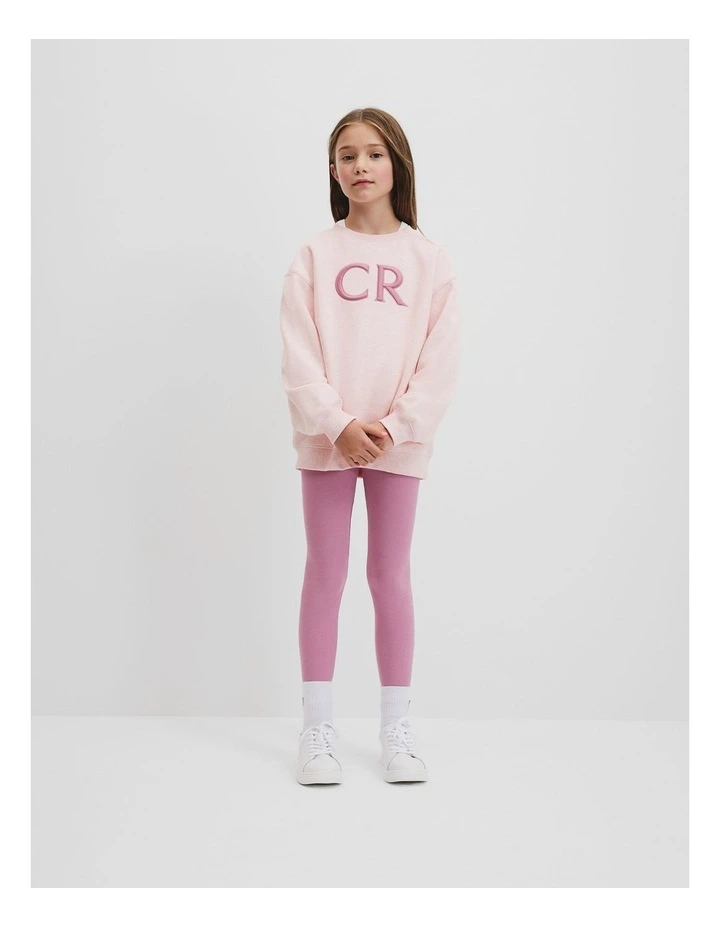 Cotton Oversized Country Road Logo Sweat in Pink Marle image 1