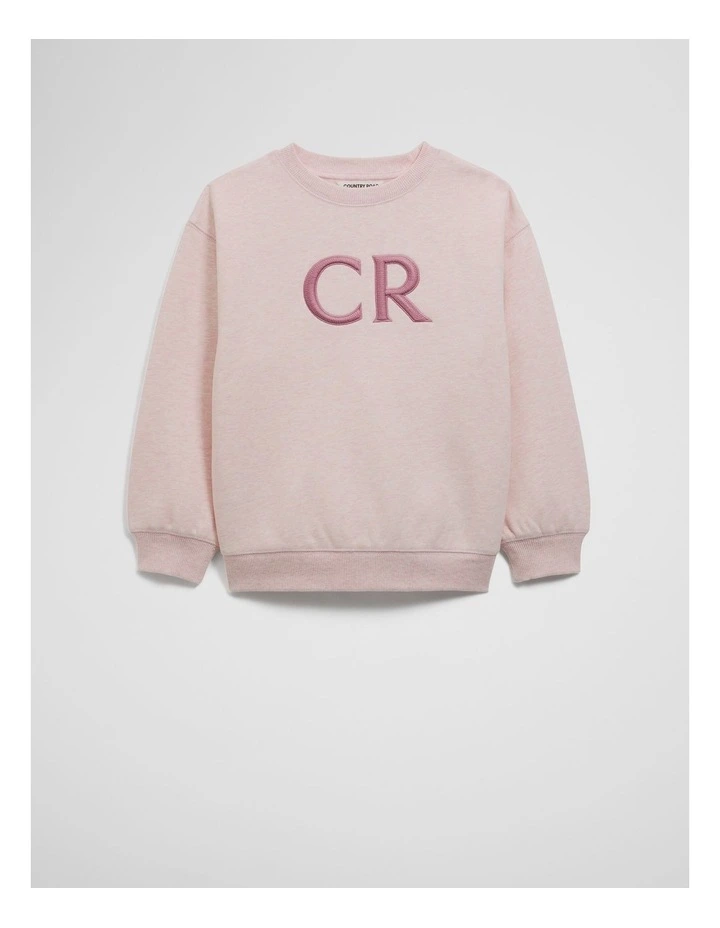 Cotton Oversized Country Road Logo Sweat in Pink Marle image 4