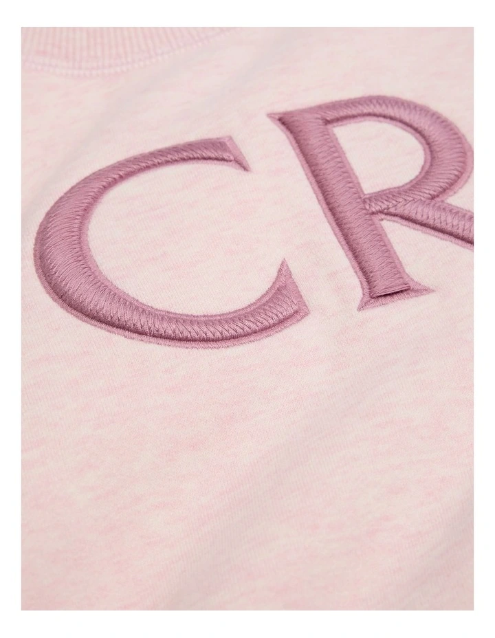 Cotton Oversized Country Road Logo Sweat in Pink Marle image 5