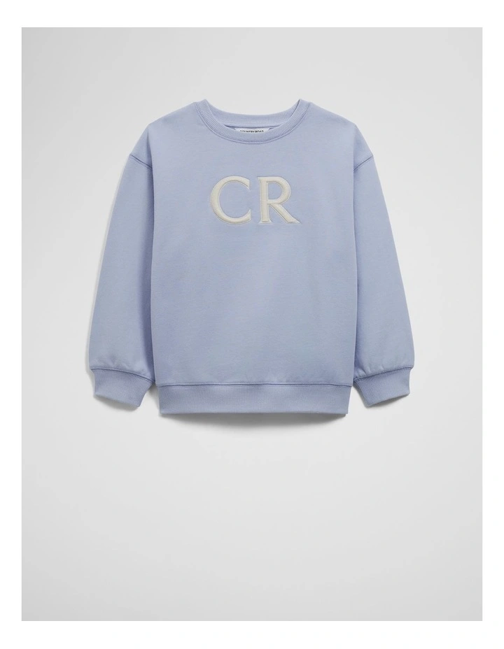 Cotton Oversized Country Road Logo Sweat in Bluebell image 1