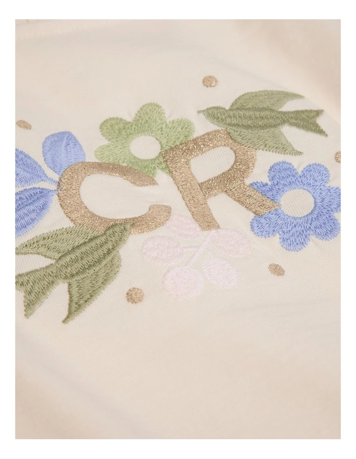 Cotton CR Long Sleeve T-Shirt in Oyster image 2