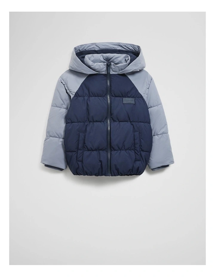 Nylon Puffer Jacket in Navy image 1