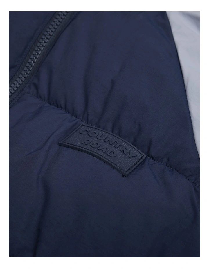 Nylon Puffer Jacket in Navy image 2