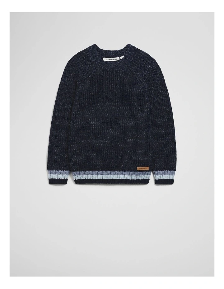 Raglan Knit in Navy Marle image 1