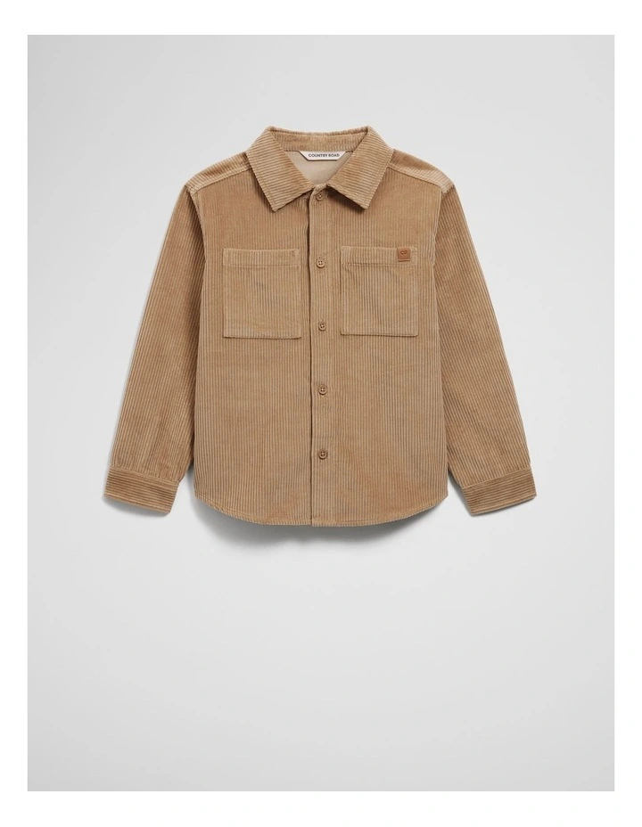 Cotton Corduroy Shirt in Almond image 1
