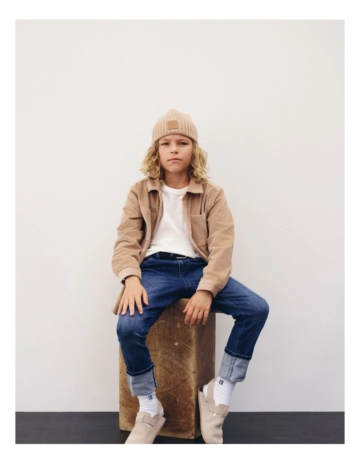 Cotton Corduroy Shirt in Almond image 2