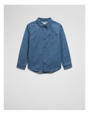 Organically Grown Cotton Denim Shirt in Chambray