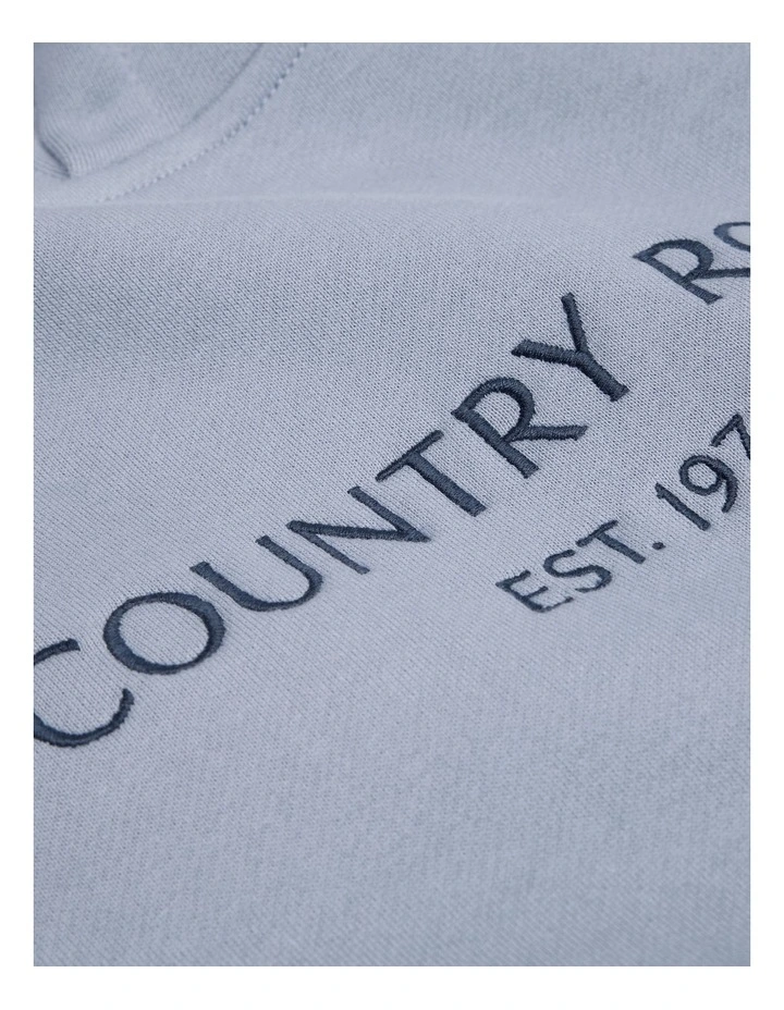 Organically Grown Cotton Panelled Hooded Sweat in Slate Blue image 2