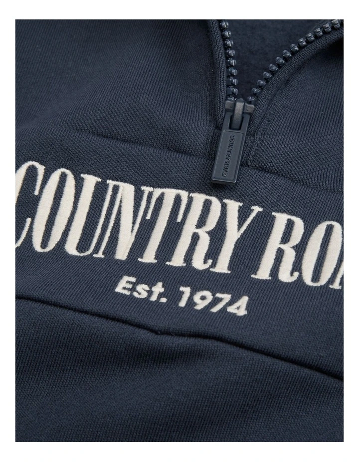 Verified Australian Cotton Heritage Half Zip Sweat in Navy image 5