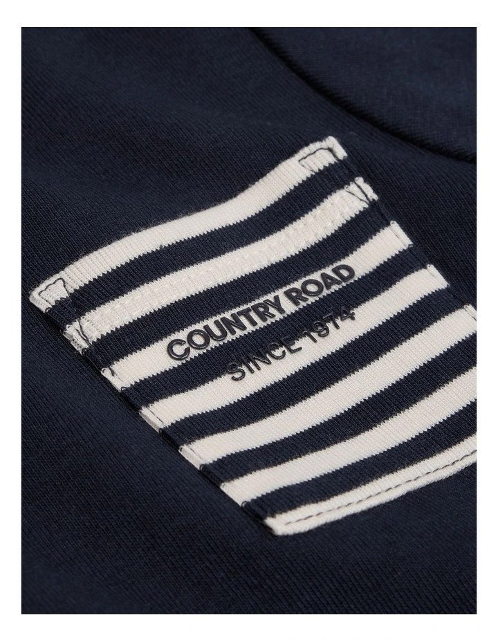 Organically Grown Cotton Pocket T-shirt in Navy image 2