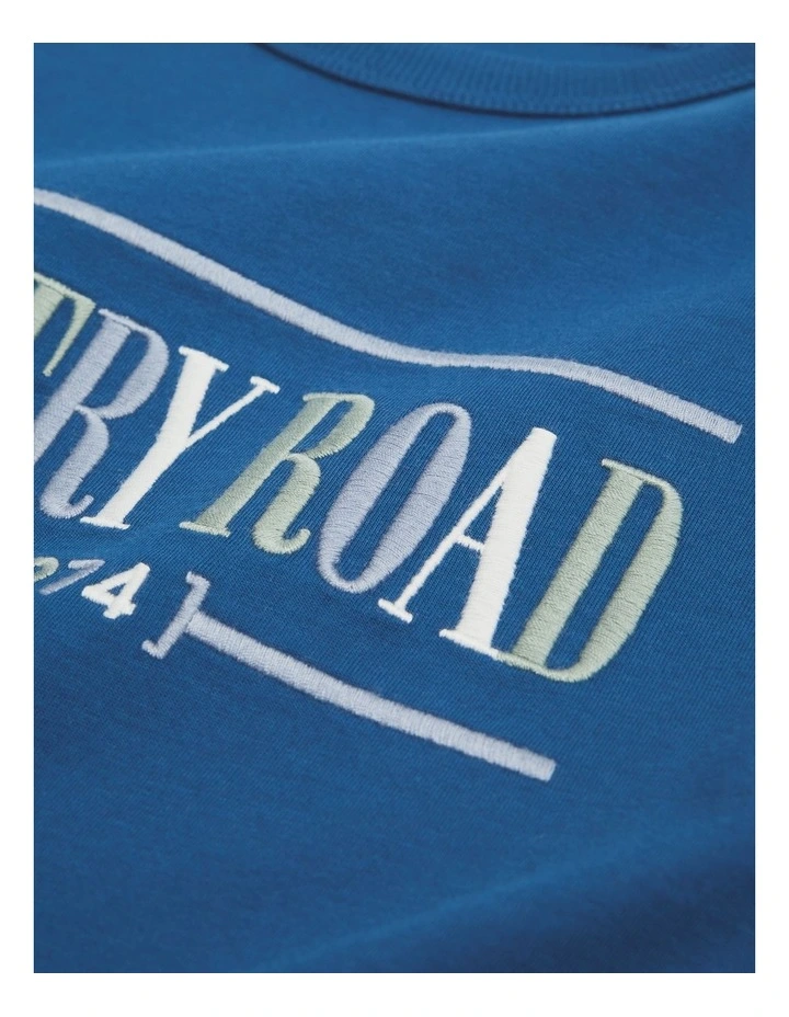 Verified Australian Cotton Long Sleeve Heritage T-shirt in Royal Blue Multi image 2
