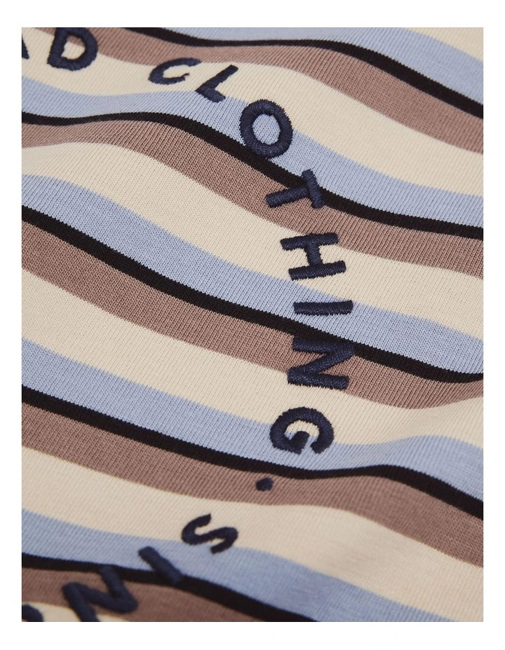 Long Sleeve Circle Logo T-shirt in Chocolate Stripe image 5