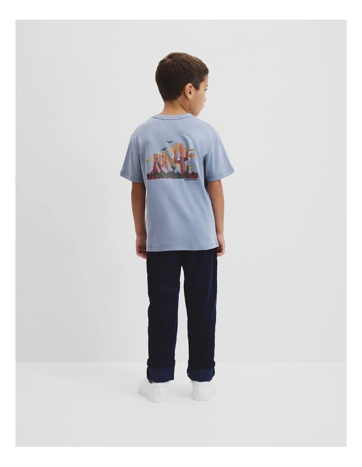 Organically Grown Cotton Cactus T-shirt in Slate Blue image 3