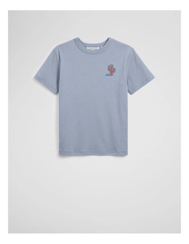 Organically Grown Cotton Cactus T-shirt in Slate Blue image 4