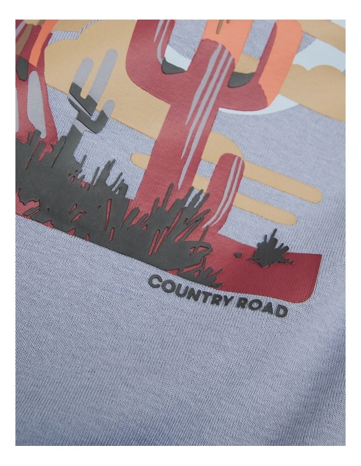 Organically Grown Cotton Cactus T-shirt in Slate Blue image 5