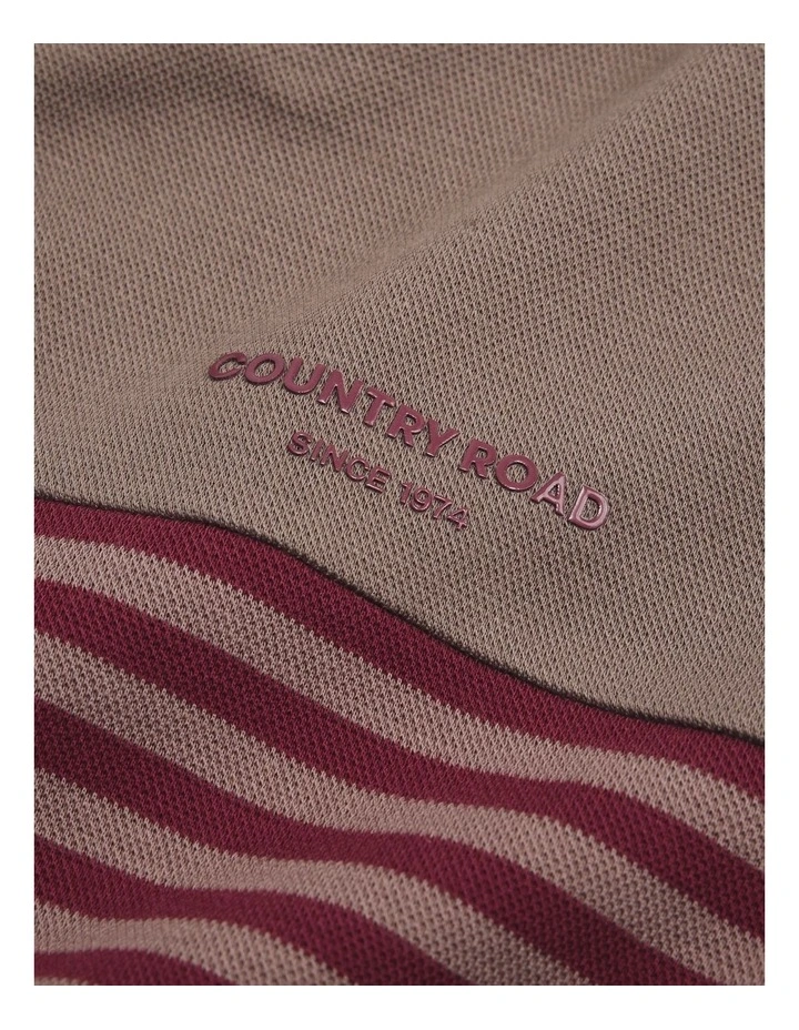 Hooded Block Stripe T-shirt in Garnet image 5