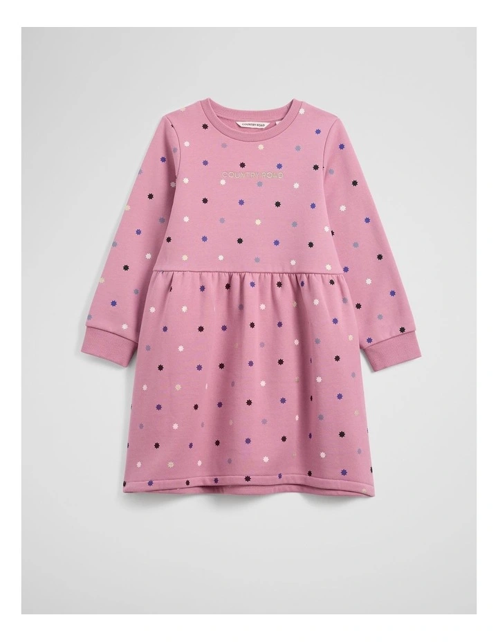 Star Sweat Dress in Berry image 4