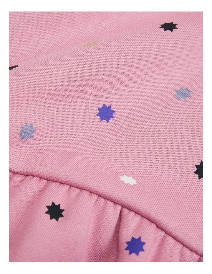 Star Sweat Dress in Berry image 5