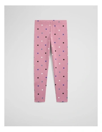 Organically Grown Cotton Blend Star Legging in Berry