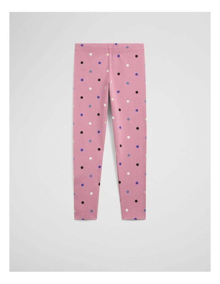 Organically Grown Cotton Blend Star Legging in Berry image 1