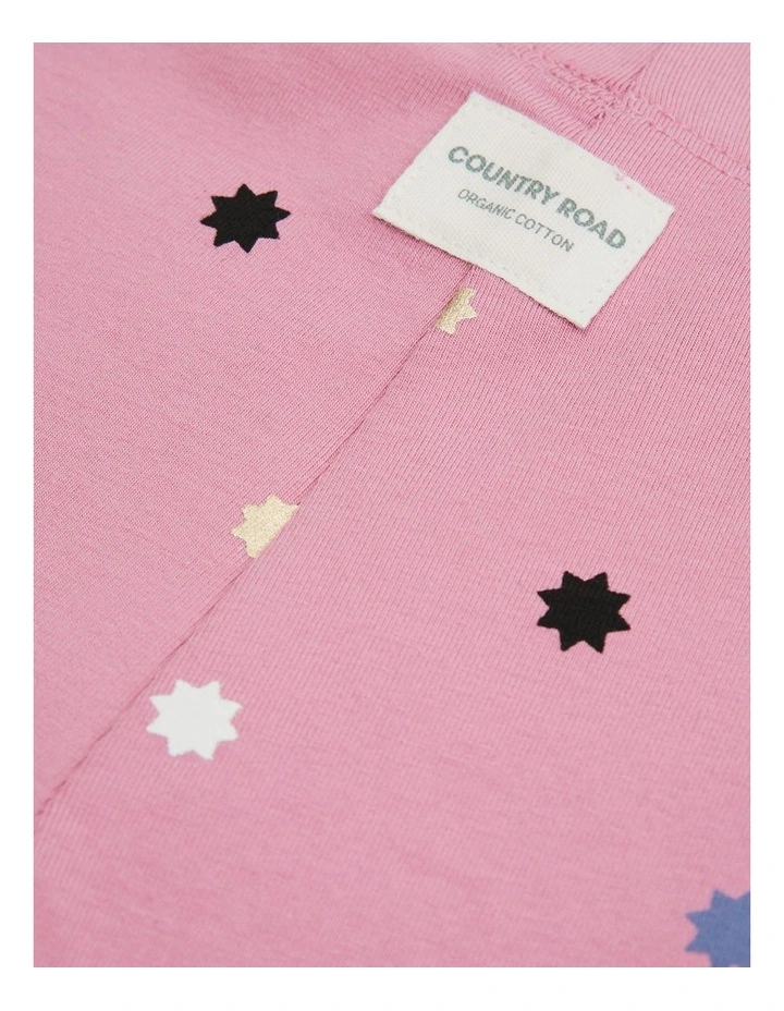 Organically Grown Cotton Blend Star Legging in Berry image 2