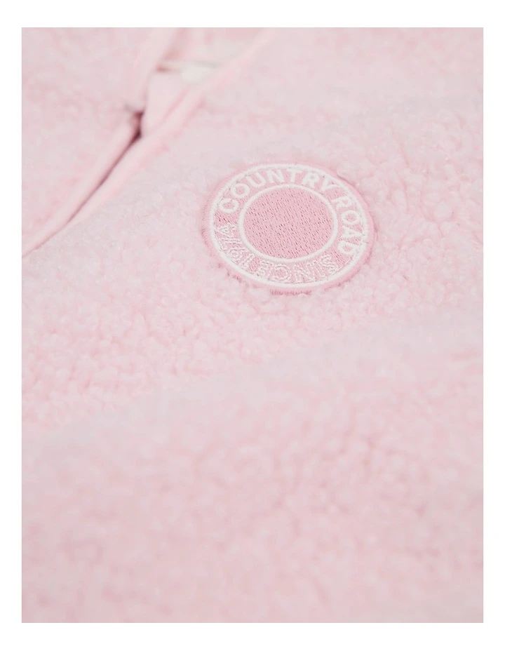 Polyester Sherpa Hooded Jumpsuit in Mineral Pink image 5