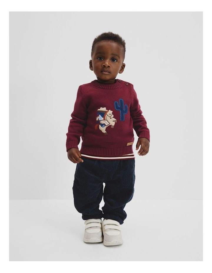Organically Grown Cotton Blend Cowboy Knit in Garnet image 1