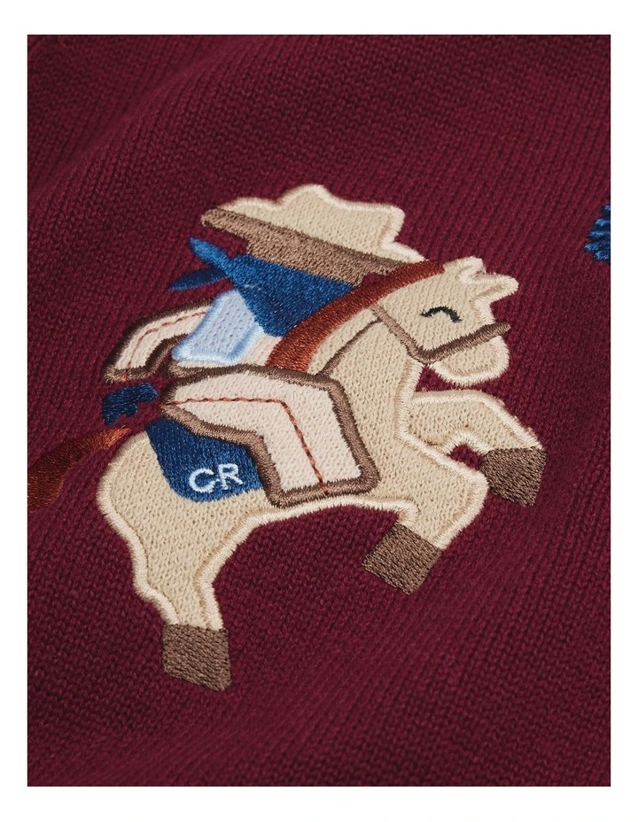 Organically Grown Cotton Blend Cowboy Knit in Garnet image 5