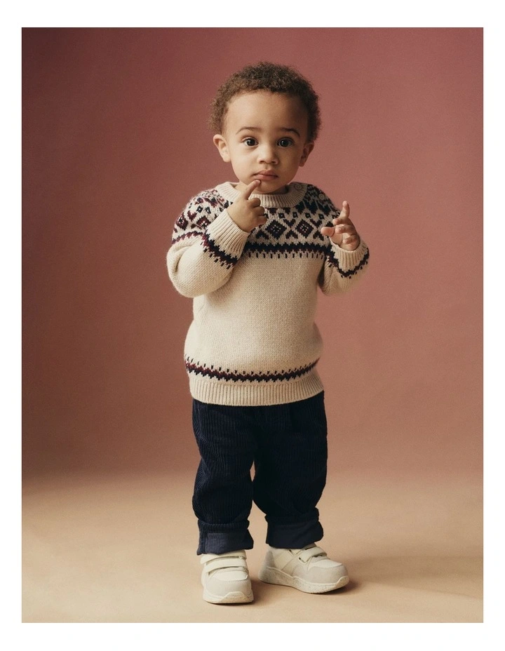 Fair Isle Knit in Stone Marle image 2