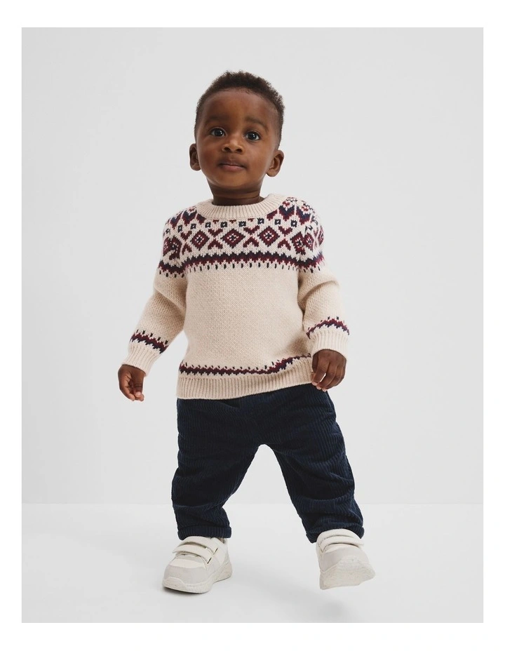 Fair Isle Knit in Stone Marle image 3