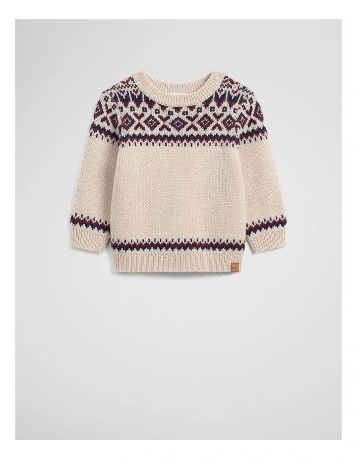 Fair Isle Knit in Stone Marle image 5