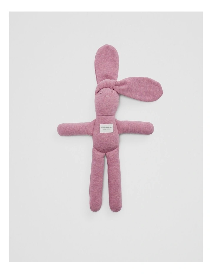 Organically Grown Cotton Rib Stripe Bunny in Berry Marle image 1