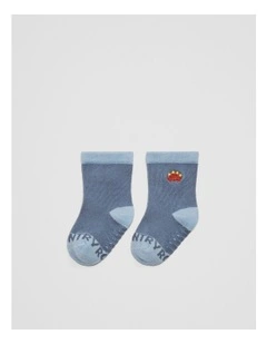 Dino Socks in Slate Blue