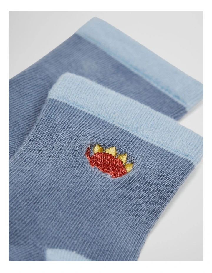 Dino Socks in Slate Blue image 2