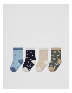 Baby Sock Pack Of 4 in Multi